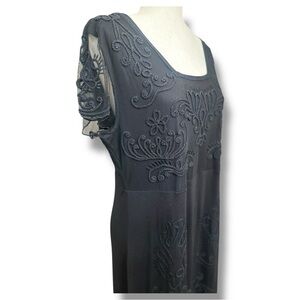 Soft Surroundings - Elegant Black Embroidered Dress